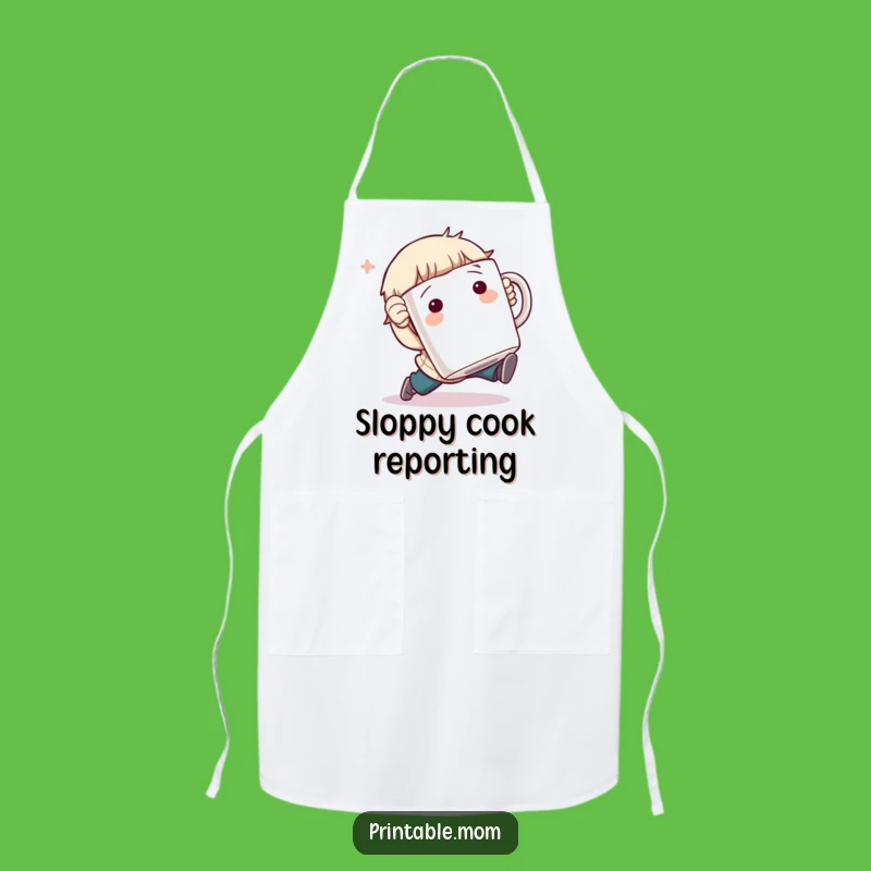 Funny Apron: Comical Tripping Chef Character, Kitchen Humor Gift