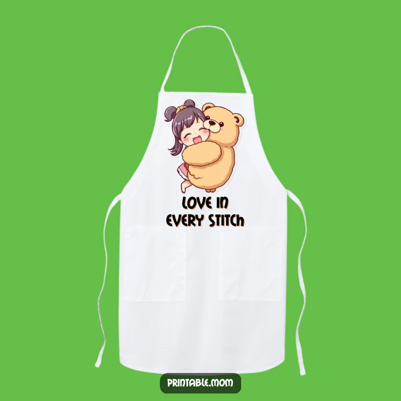 Funny Mom Hug Apron - Enthusiastic Cuddle Mom Kitchen Wear Gift