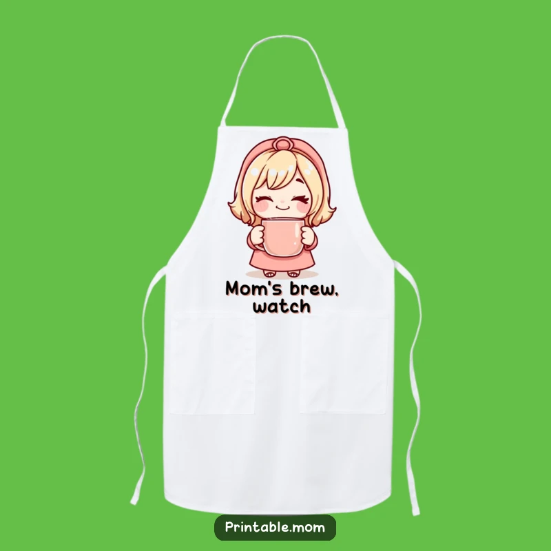 Funny Mom Wink Apron - Playful Kitchen Mom Wear Gift