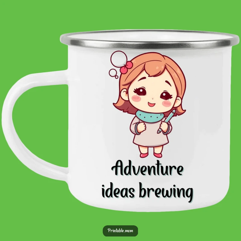 Funny Mom's Campfire Spark Mug: Witty Mom with Pen, Outdoor Funny Gift