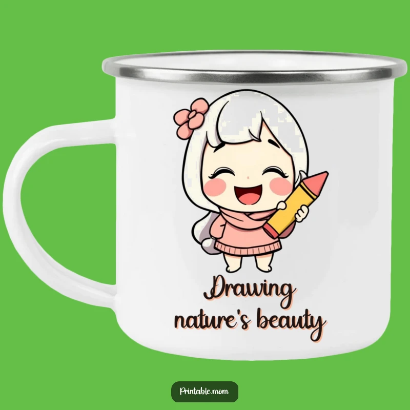 Funny Creative Mom Camping Mug: Giggling Crayon Adventure Drinkware