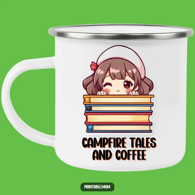 Funny Bookworm Mom Camping Mug - Durable Cup for Reading Adventures, Great Funny Gift