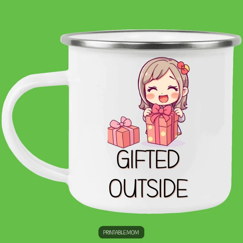 Funny Mom Camping Mug: Unwrapping Gifts Outdoors, Perfect Adventure Surprise