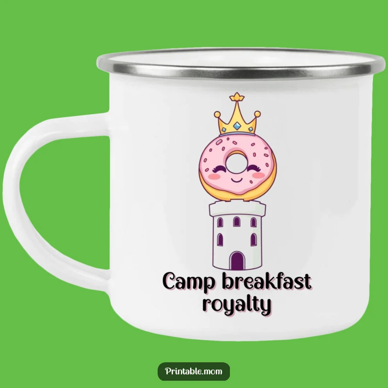 Funny Royal Donut Crown Camping Mug: Your Majestic Outdoor Treat!