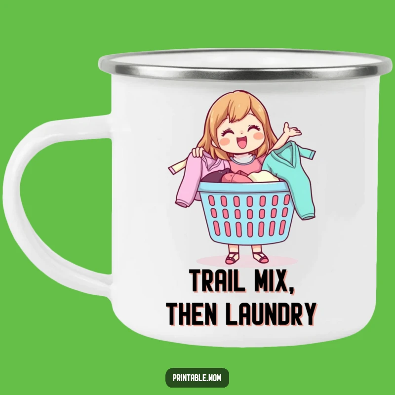 Funny Laundry Mom Camping Mug - Durable Cup for Busy Moms, Great Funny Gift