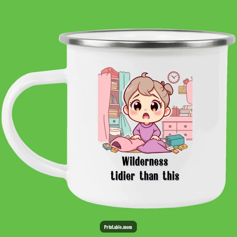 Funny Mom Camping Mug: Surprised Mom's Adventure Fuel, Perfect Funny Gift!