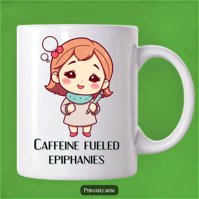 Funny Mom's Genius Spark Mug: Witty Mom Holding Pen, Perfect Gift for Creative Mothers