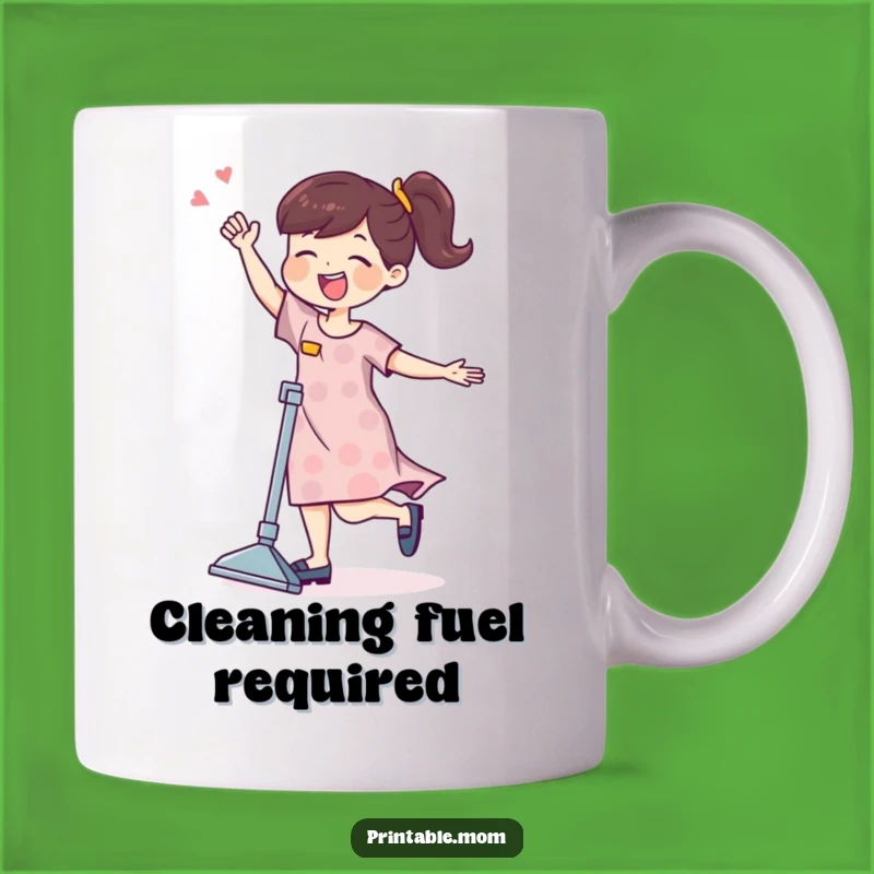 Funny Mom Dance Mug - Vacuum Cleaner Joyful Mom Character Gift