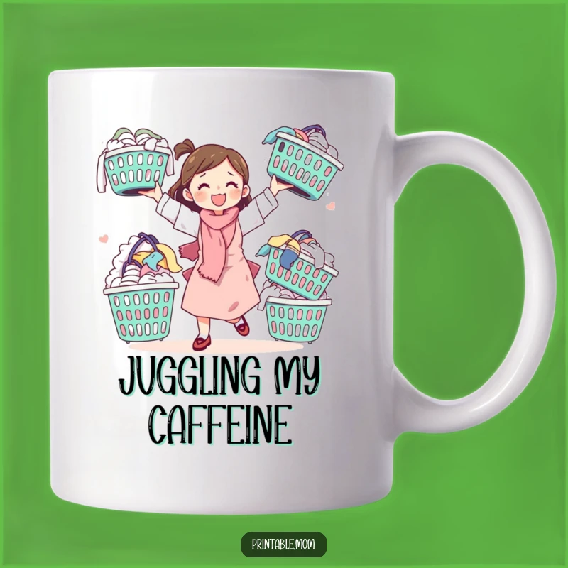 Funny Mom Juggling Mug: Hilarious Laundry Day Humor for Busy Mothers