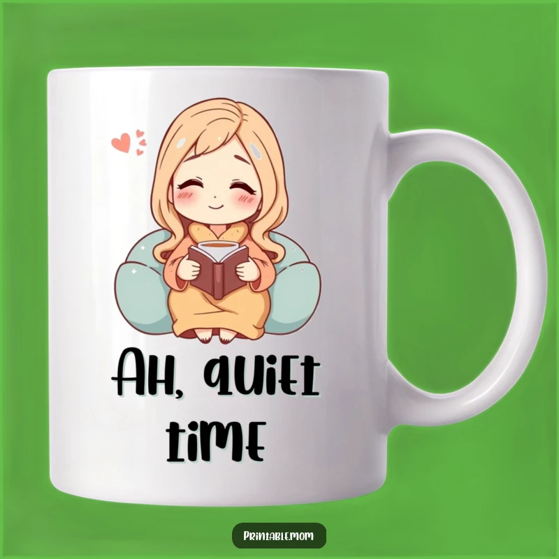 Funny Mom's Relaxing Tea & Book Mug - Perfect Peaceful Moment Gift!