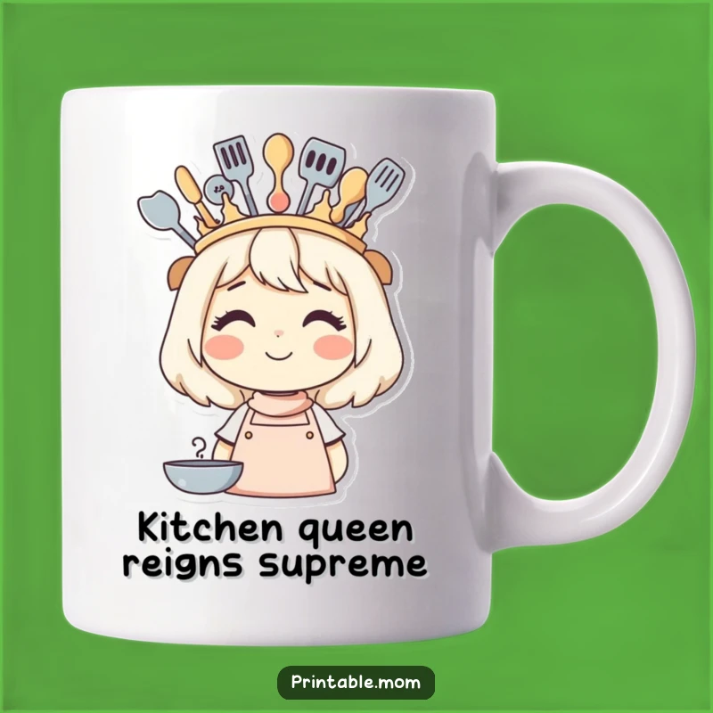 Funny Mom's Kitchen Queen Crown Mug - Hilarious Gift for the Culinary Queen!
