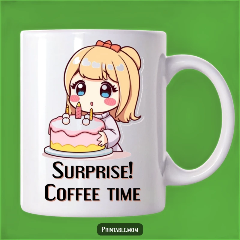 Funny Surprised Mom Cake Mug: Hilarious Reaction to a Perfect Dessert!