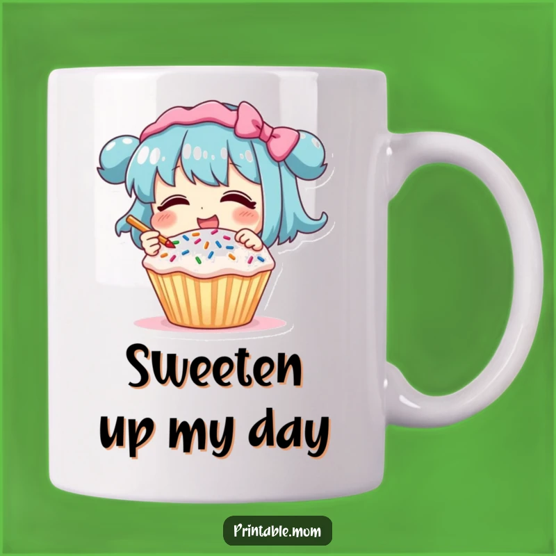 Funny Giggling Baker Mug: Adorable Cupcake Decorating Character Gift
