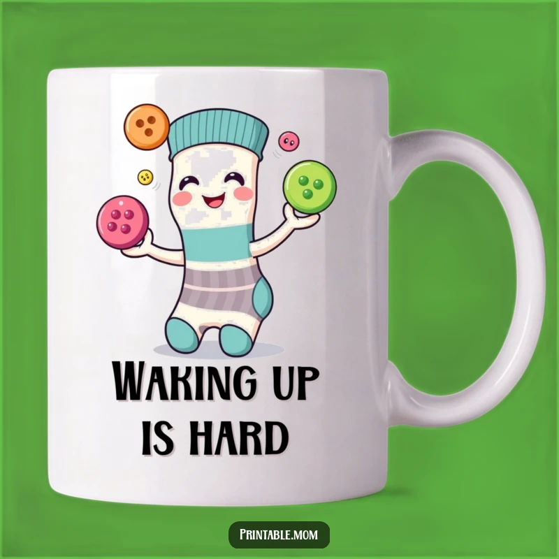 Funny Juggling Sock Buttons Mug - Playful & Hilarious Gift Idea