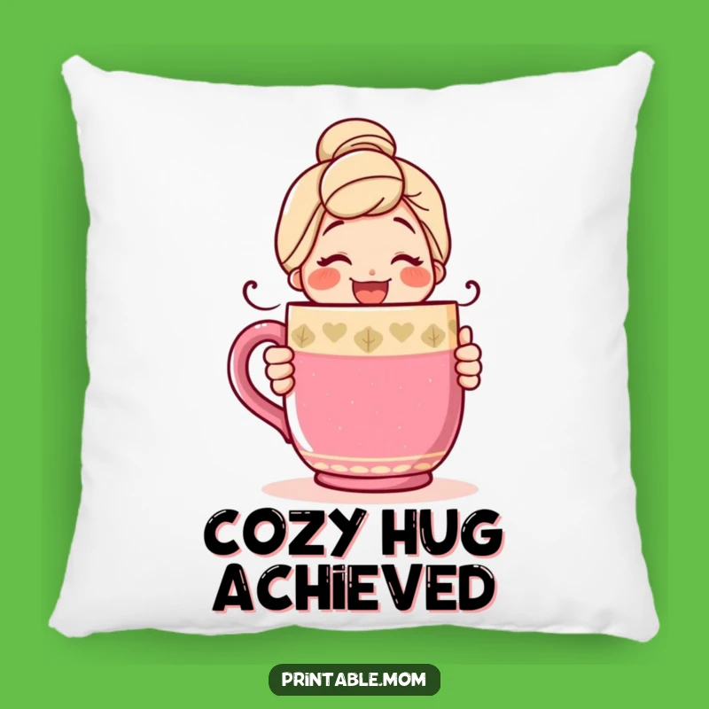 Funny Mom Coffee Hug Pillow: Cozy Comfort, Hilarious Gift!