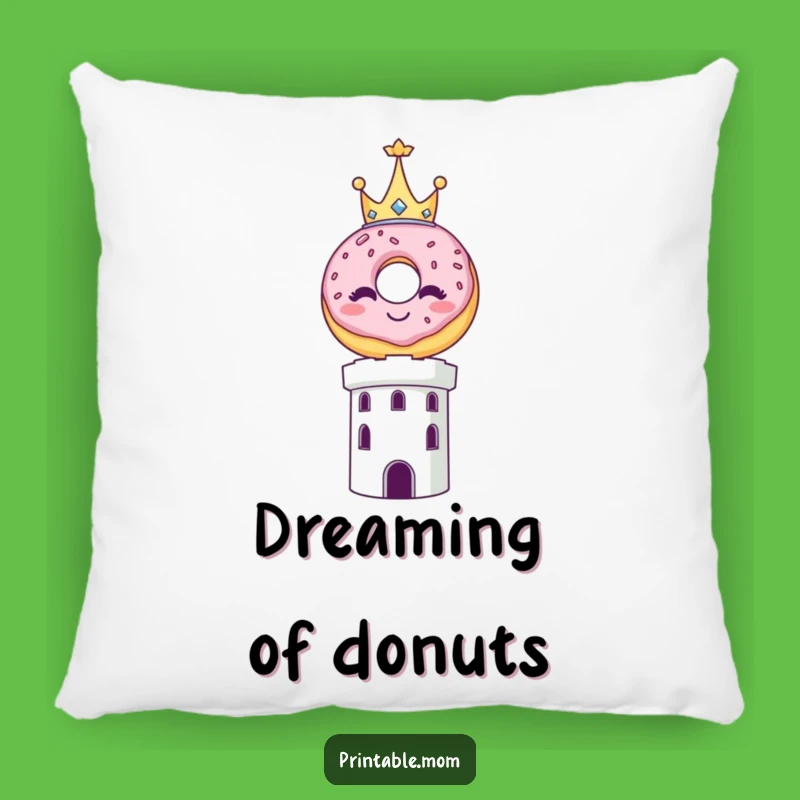 Funny Royal Donut Crown Pillow: Cuddle Up with Sweet Royalty!