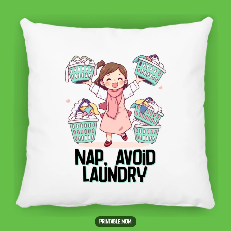 Funny Mom Pillow: Cozy Juggling Laundry Cushion for Motherhood Comfort