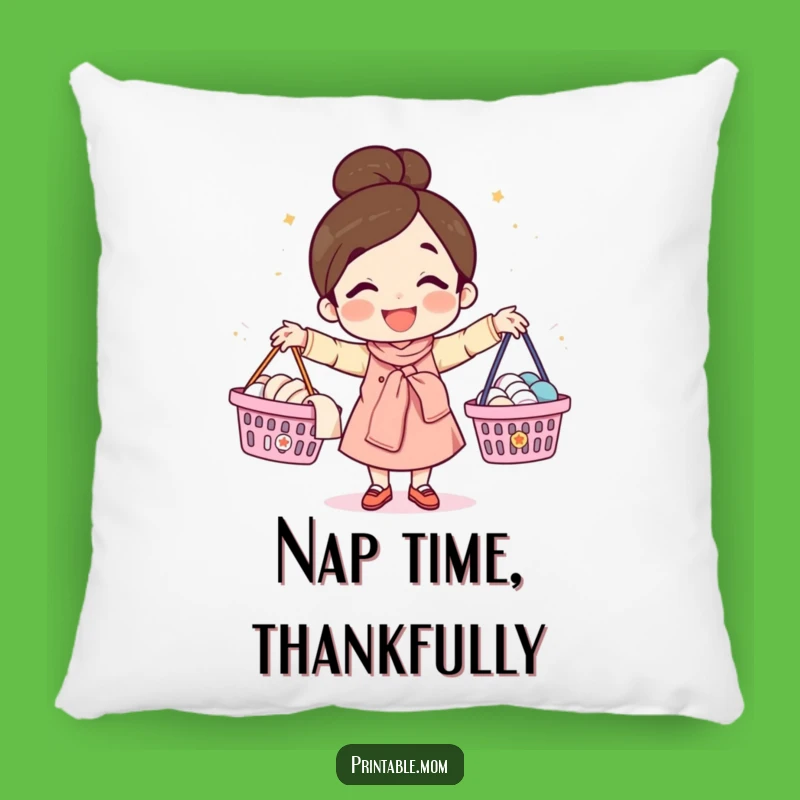 Funny Mom Laundry Pillow: Juggling Mom Comfort, Cute Funny Gift!