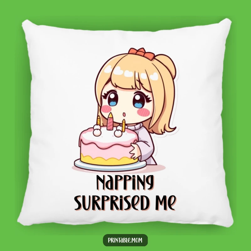 Funny Surprised Mom Pillow: Add a Touch of Cake Joy and Humor!