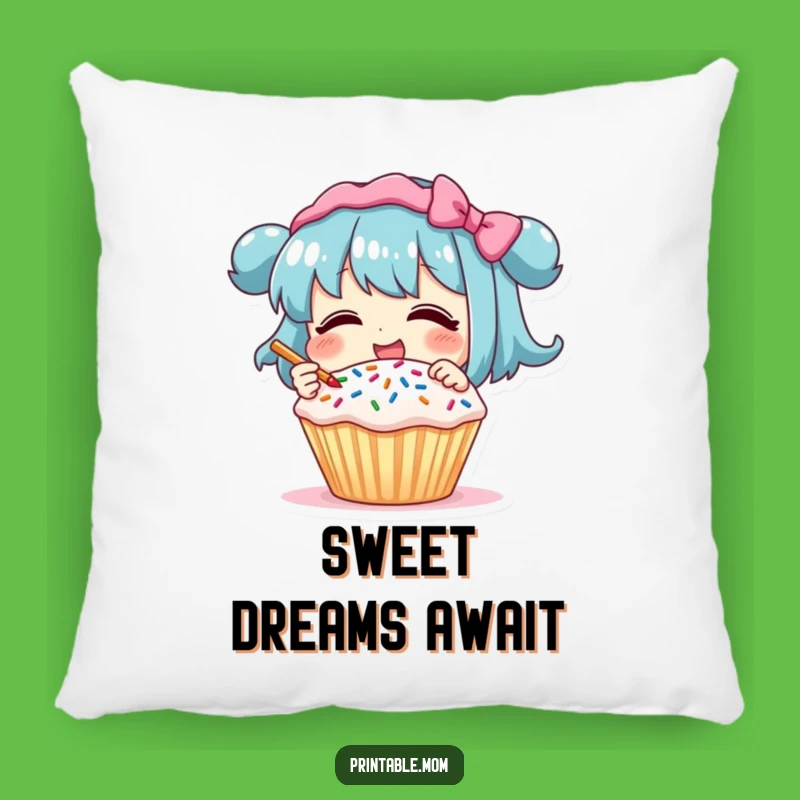 Funny Pillow: Giggling Cupcake Decorator Cushion, Cozy Baking Gift