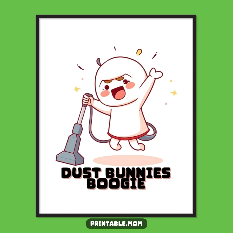 Funny Dancer Digital Art: Silly Vacuum Dance Instant Download Funny Gift