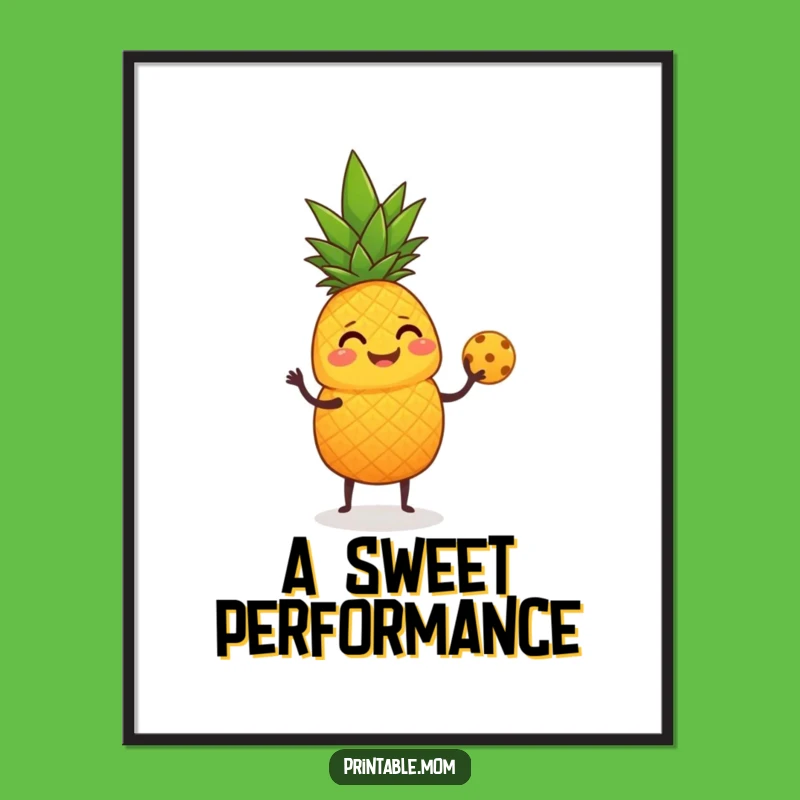 Funny Giggling Pineapple Juggling Digital Art - Hilarious Instant Tropical Decor