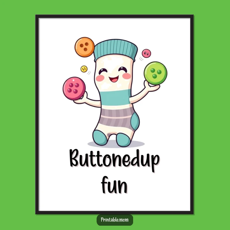 Funny Juggling Sock Buttons Digital Art - Instant Playfulness for Your Walls!