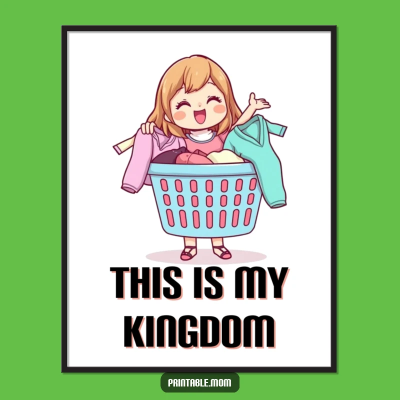 Funny Laundry Mom Digital Art - Instant Home Decor, Humorous Printable Art, Great Gift