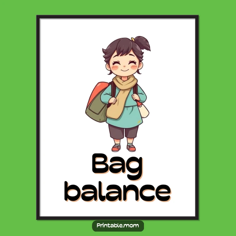 Funny Mom Digital Art: Juggling Bags, Perfect Instant Motivational Decor