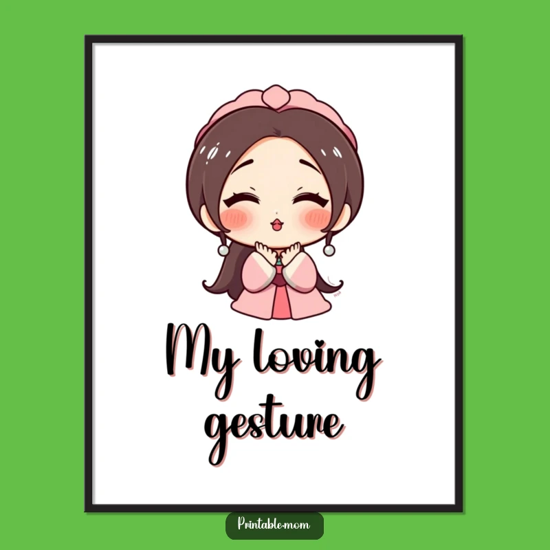 Funny Mom's Kiss Digital Art: Instant Love and Cheer for Your Walls!