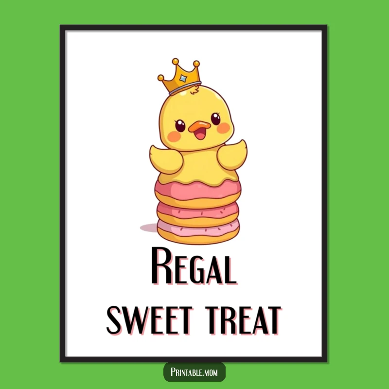 Funny Surprised Duck Crown Donuts Digital Art - Instant Laughs for Your Walls!