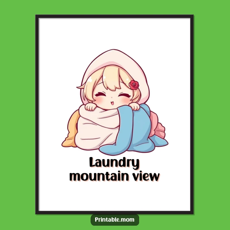 Funny Digital Art Print: Laundry Winker, Instant Hilarious Decor Gift