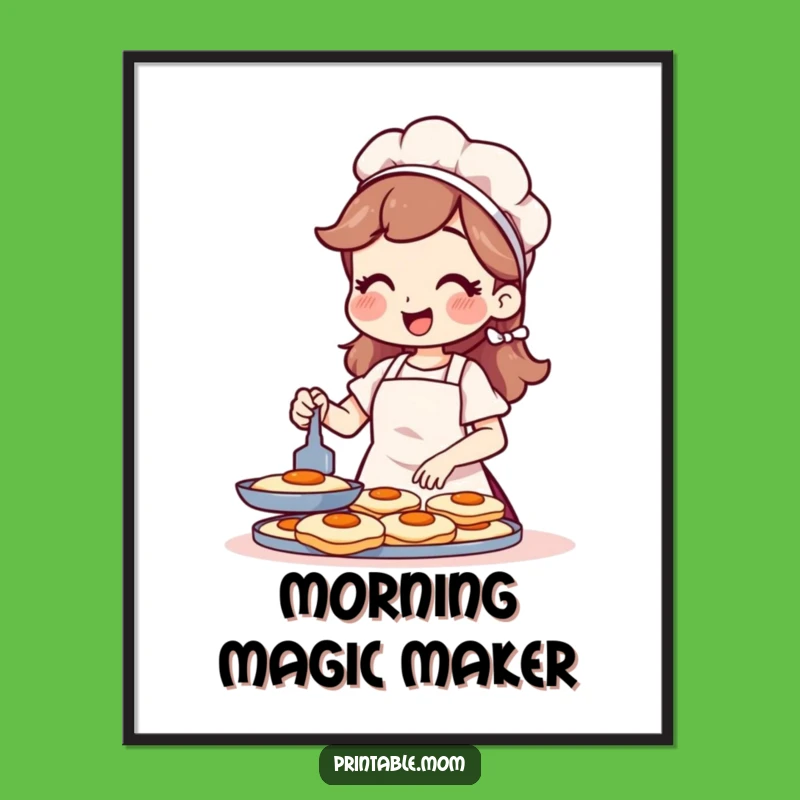 Funny Mom Pancake Digital Art: Instant Download for Kitchen Decor