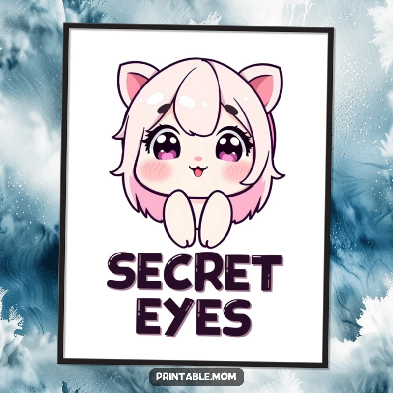 Funny digital art print of a mom character winking playfully, conveying a sassy and fun attitude, ideal for instant home decor.