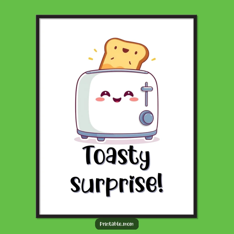 Funny Surprised Toast Toaster Digital Art - Instant Breakfast Laughs!