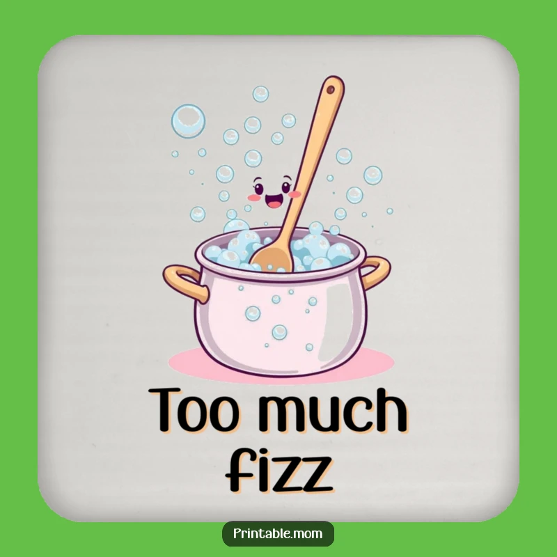 Funny Bewildered Spoon Bubbles Drink Coaster - Hilarious Kitchen Table Protector