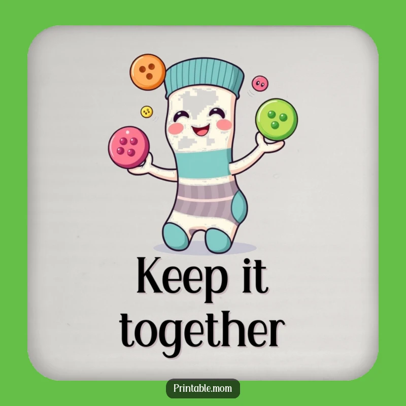 Funny Juggling Sock Buttons Coaster - Protect Surfaces with Playful Style!