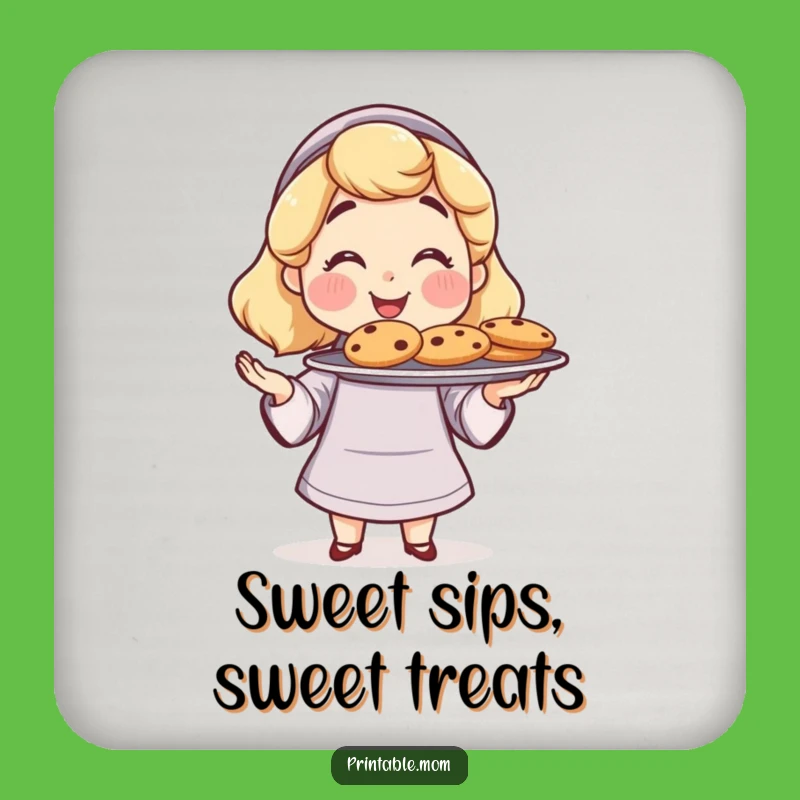 Funny Mom Baker Coaster: Protect Surfaces with Baking Pride!