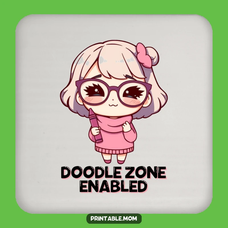 Funny Mom Crayon Coaster Set: Protect Surfaces with Artistic Flair