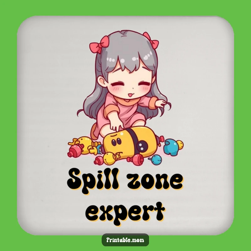 Funny Mom Drink Coaster: Tripping Over Toys, Hilarious Protection for Surfaces