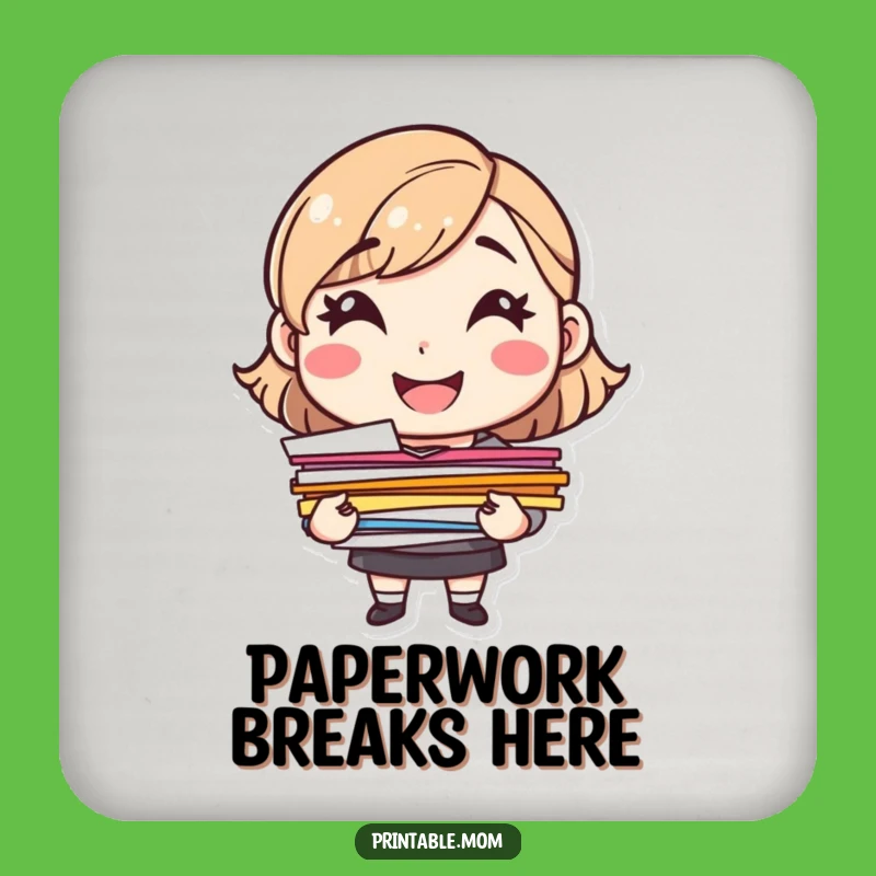 Funny Mom Papers Drink Coaster: Cheerful Decor, Protects Surfaces