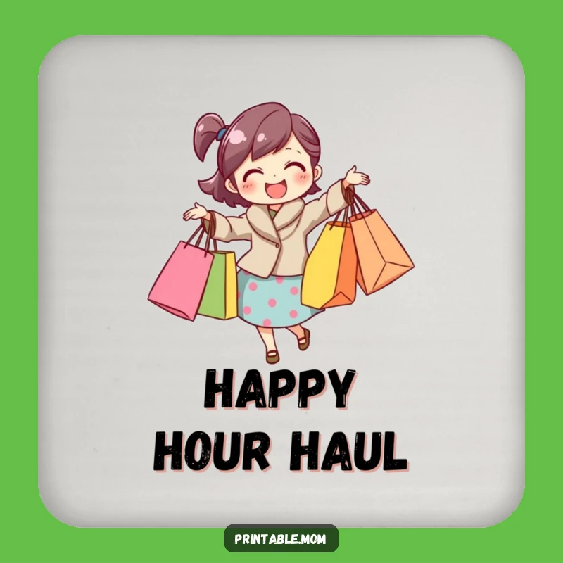 Funny Mom Shopping Break Coaster: Hilarious Gift for Drink-Loving Moms!