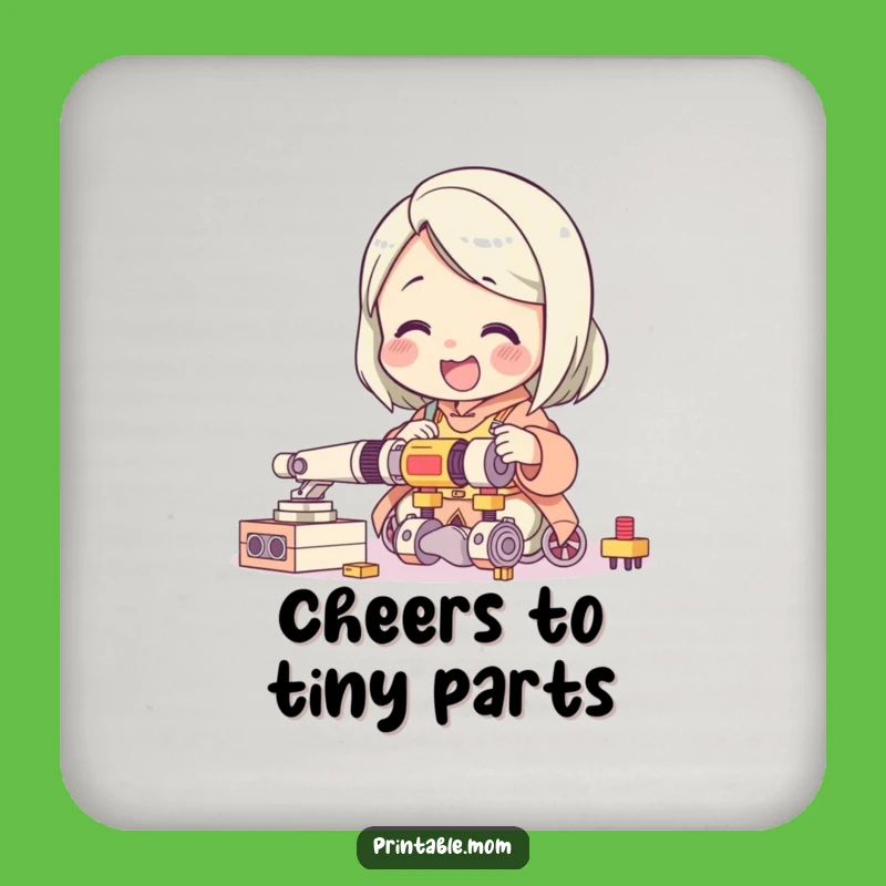 Funny Mom Toy Assembly Character Coaster: Protect Surfaces with Parent Humor