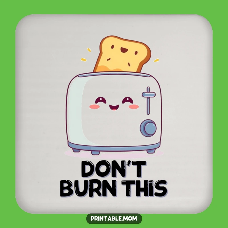Funny Surprised Toast Toaster Coaster - Protect Surfaces with Breakfast Humor!