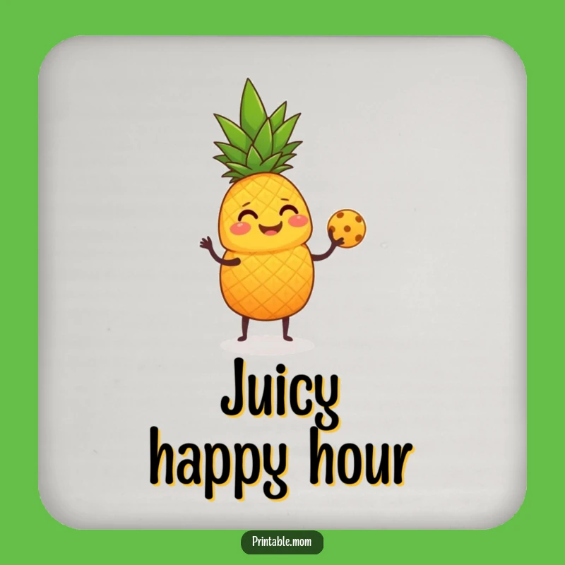Funny Giggling Pineapple Juggling Drink Coaster - Hilarious Tropical Table Protector