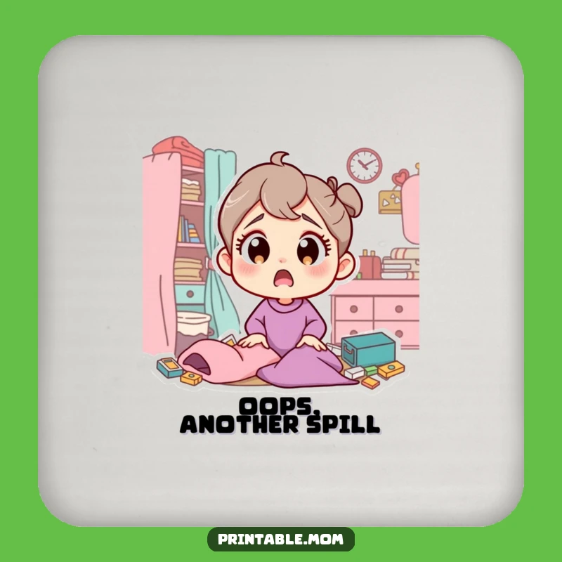 Funny Mom Coaster: Mom's Surprise Protection, Cute Funny Gift!