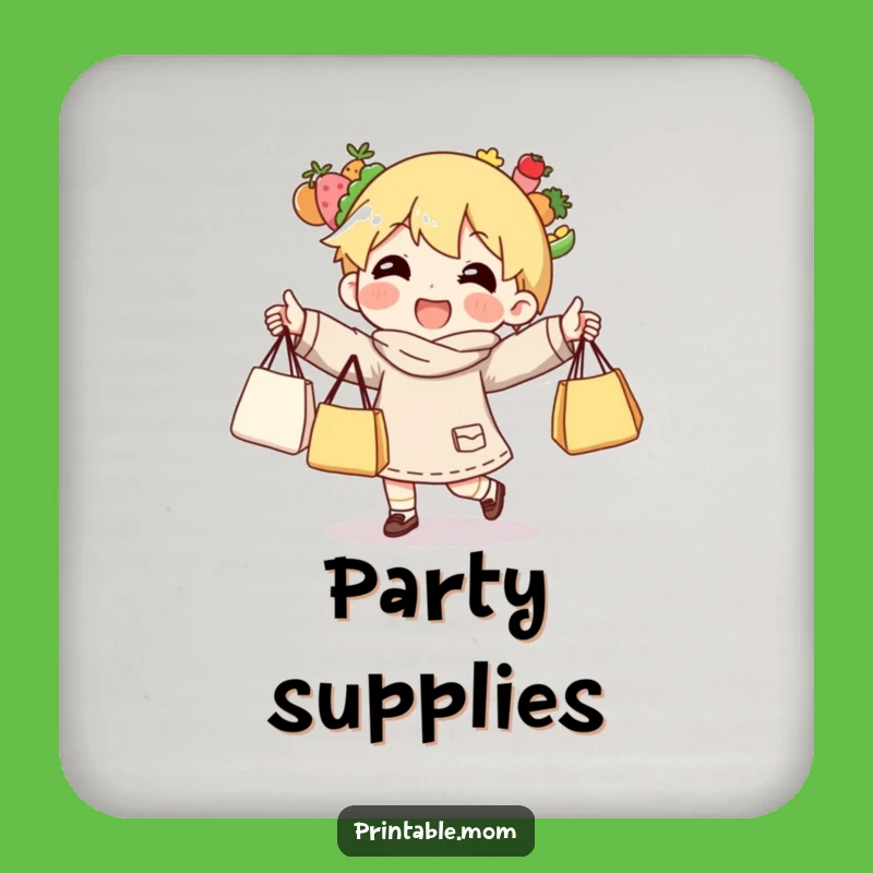 Funny Grocery Juggling Coasters: Protect Surfaces with Shopping Humor