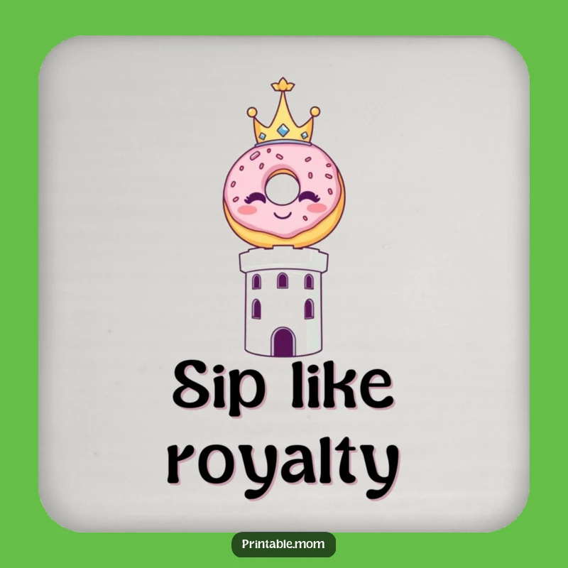 Funny Royal Donut Crown Coaster: Protect Your Table with Sweet Style!