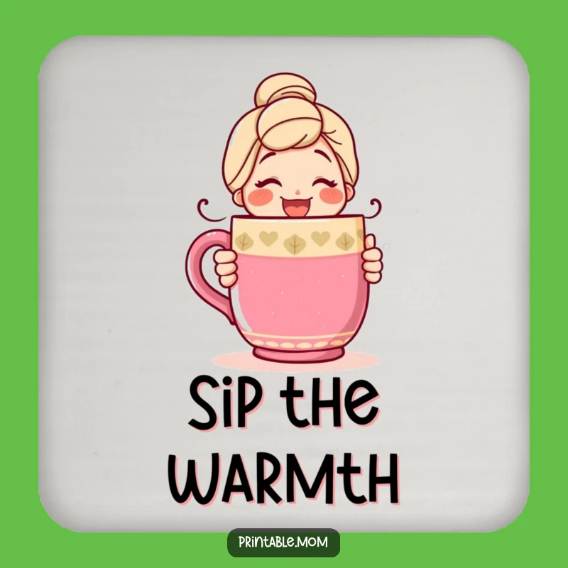 Funny Mom Coffee Coaster: Giant Mug Hugs, Protect Your Surface Gift!