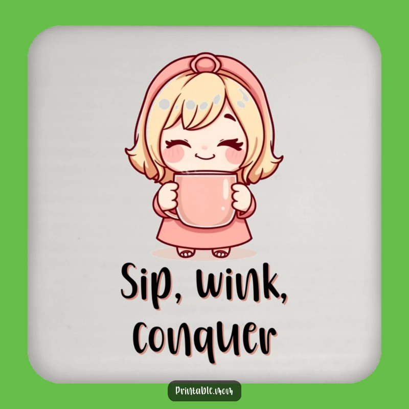 Funny Mom Wink Coaster - Playful Coffee Mom Table Protection Gift